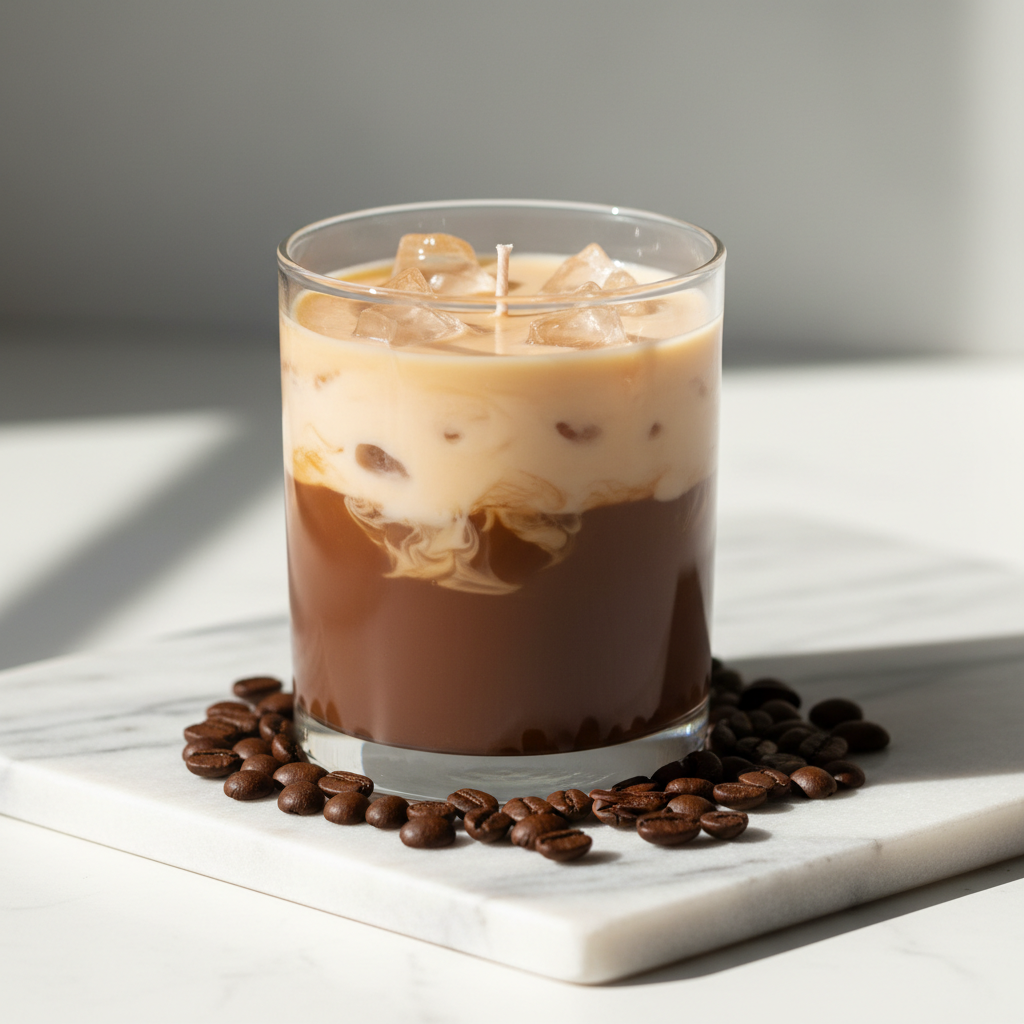Iced Coffee Candle with Ice Cubes